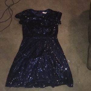 Navy sequin dress